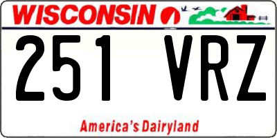 WI license plate 251VRZ