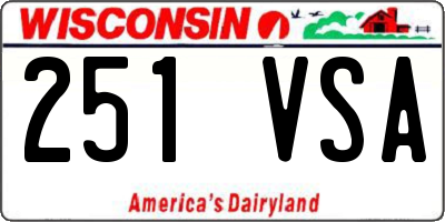 WI license plate 251VSA