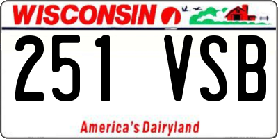 WI license plate 251VSB