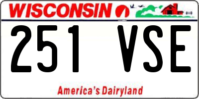 WI license plate 251VSE