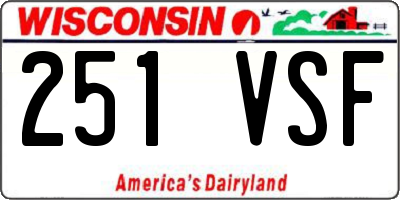 WI license plate 251VSF