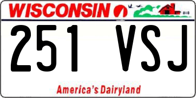 WI license plate 251VSJ