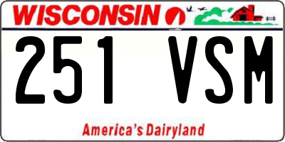 WI license plate 251VSM