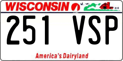 WI license plate 251VSP
