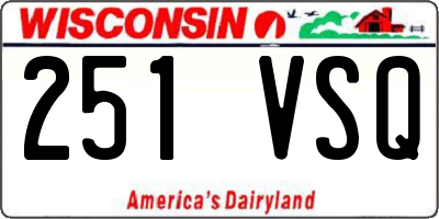 WI license plate 251VSQ
