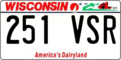 WI license plate 251VSR