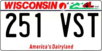 WI license plate 251VST