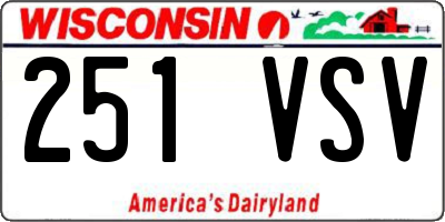 WI license plate 251VSV
