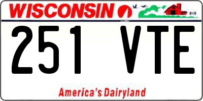 WI license plate 251VTE