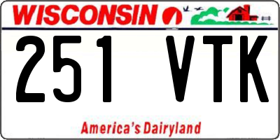 WI license plate 251VTK