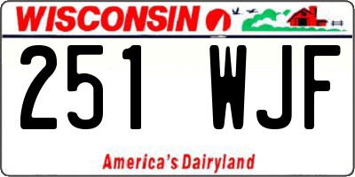 WI license plate 251WJF