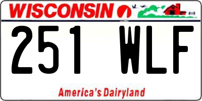 WI license plate 251WLF