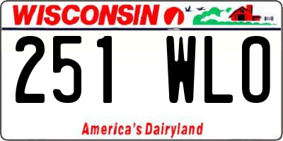 WI license plate 251WLO