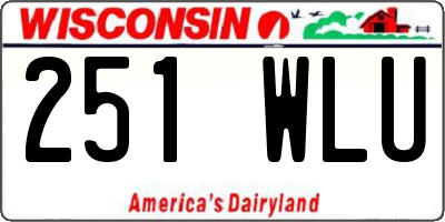 WI license plate 251WLU