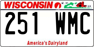 WI license plate 251WMC