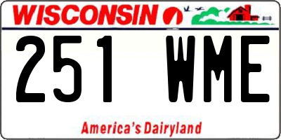WI license plate 251WME