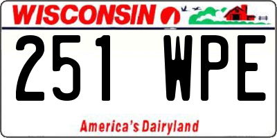 WI license plate 251WPE