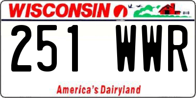 WI license plate 251WWR