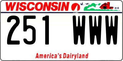 WI license plate 251WWW