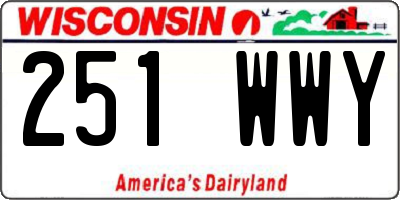 WI license plate 251WWY