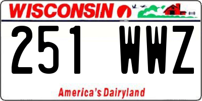 WI license plate 251WWZ