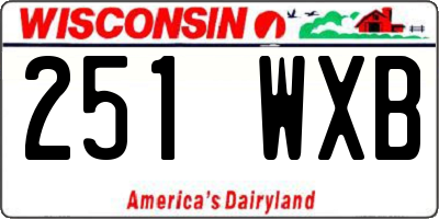 WI license plate 251WXB