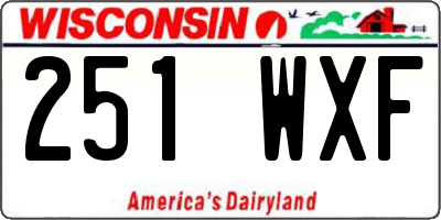 WI license plate 251WXF