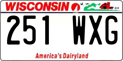WI license plate 251WXG