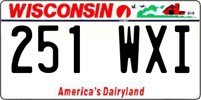 WI license plate 251WXI