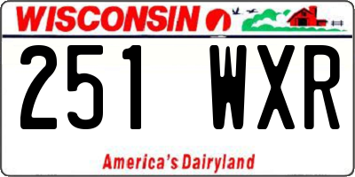 WI license plate 251WXR