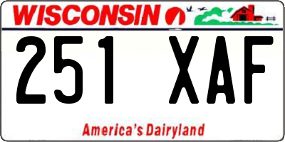WI license plate 251XAF