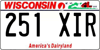 WI license plate 251XIR