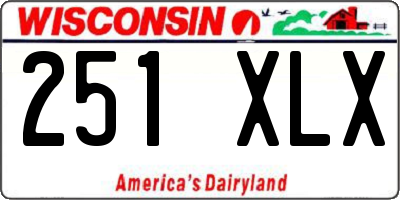 WI license plate 251XLX
