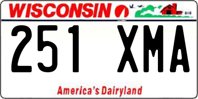 WI license plate 251XMA