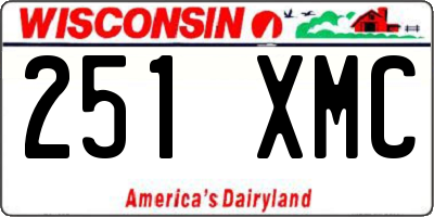 WI license plate 251XMC