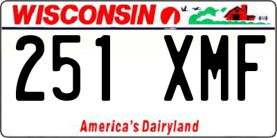 WI license plate 251XMF
