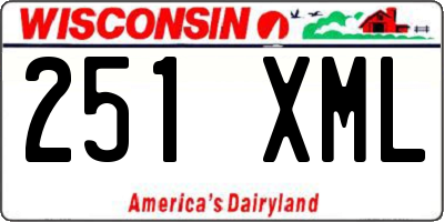 WI license plate 251XML
