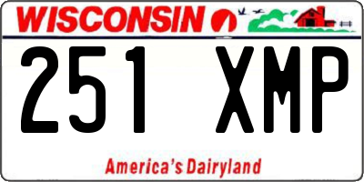 WI license plate 251XMP