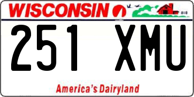 WI license plate 251XMU