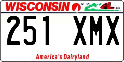 WI license plate 251XMX