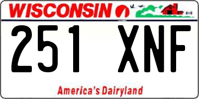 WI license plate 251XNF