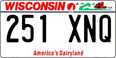 WI license plate 251XNQ