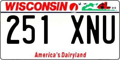 WI license plate 251XNU
