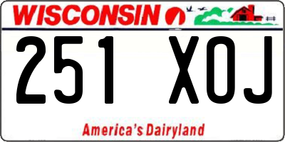 WI license plate 251XOJ