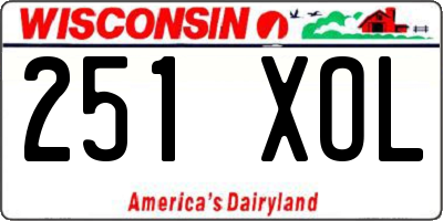 WI license plate 251XOL