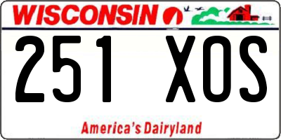 WI license plate 251XOS