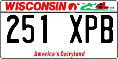 WI license plate 251XPB