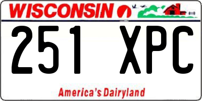 WI license plate 251XPC
