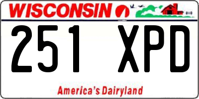WI license plate 251XPD