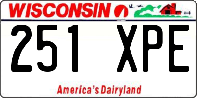 WI license plate 251XPE